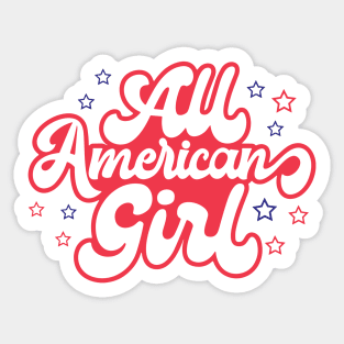 4th Of July , All American Girl Sticker